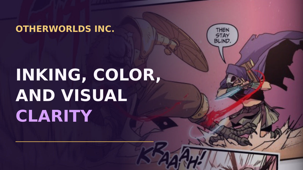 Lunora artwork beneath the Otherworlds Inc. title Inking, Color, and Visual Clarity.