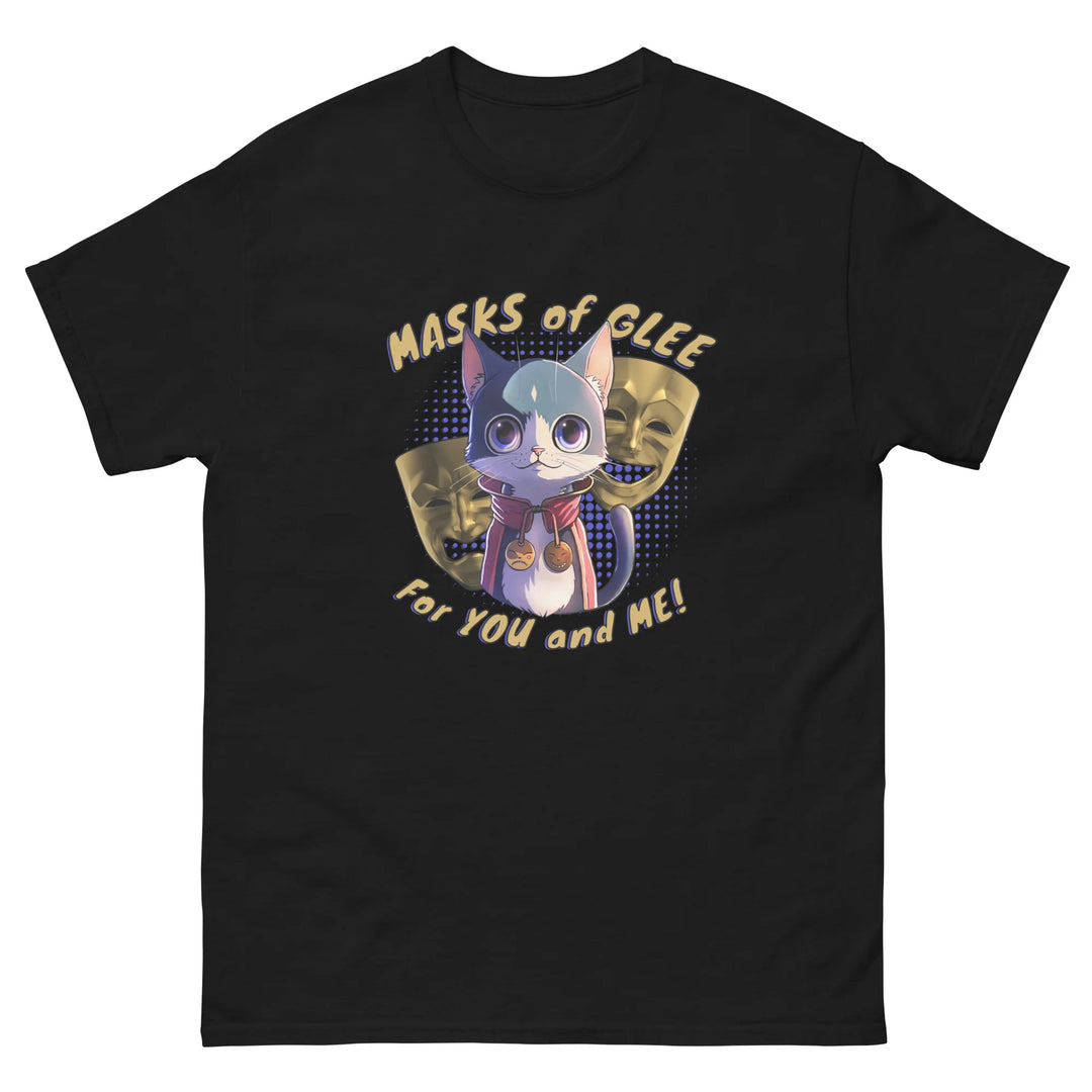 Masks of Glee Janus Cat Unisex Tee black