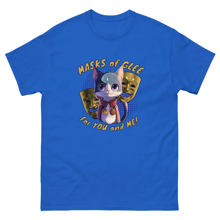 Masks of Glee Janus Cat Unisex Tee royal blue