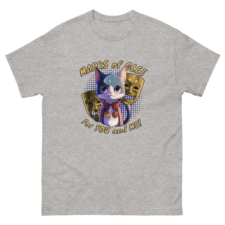 Masks of Glee Janus Cat Unisex Tee grey