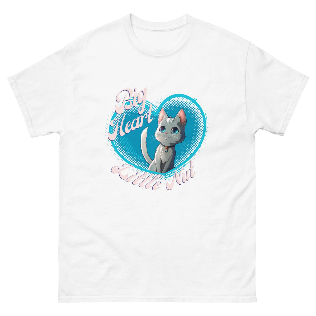 Big Heart, Little Nut Cat Unisex Tee white