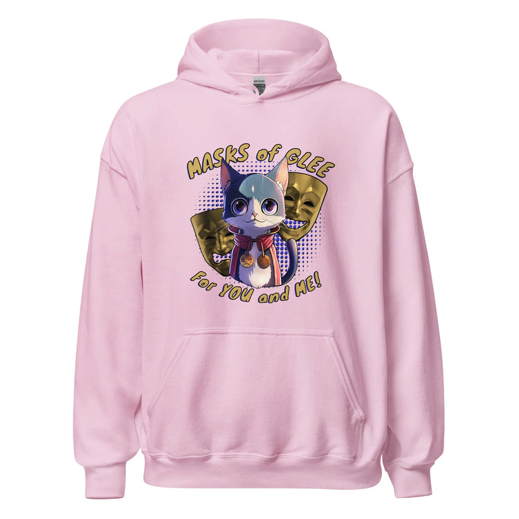 Masks of Glee Janus Cat Unisex Hoodie  light pink