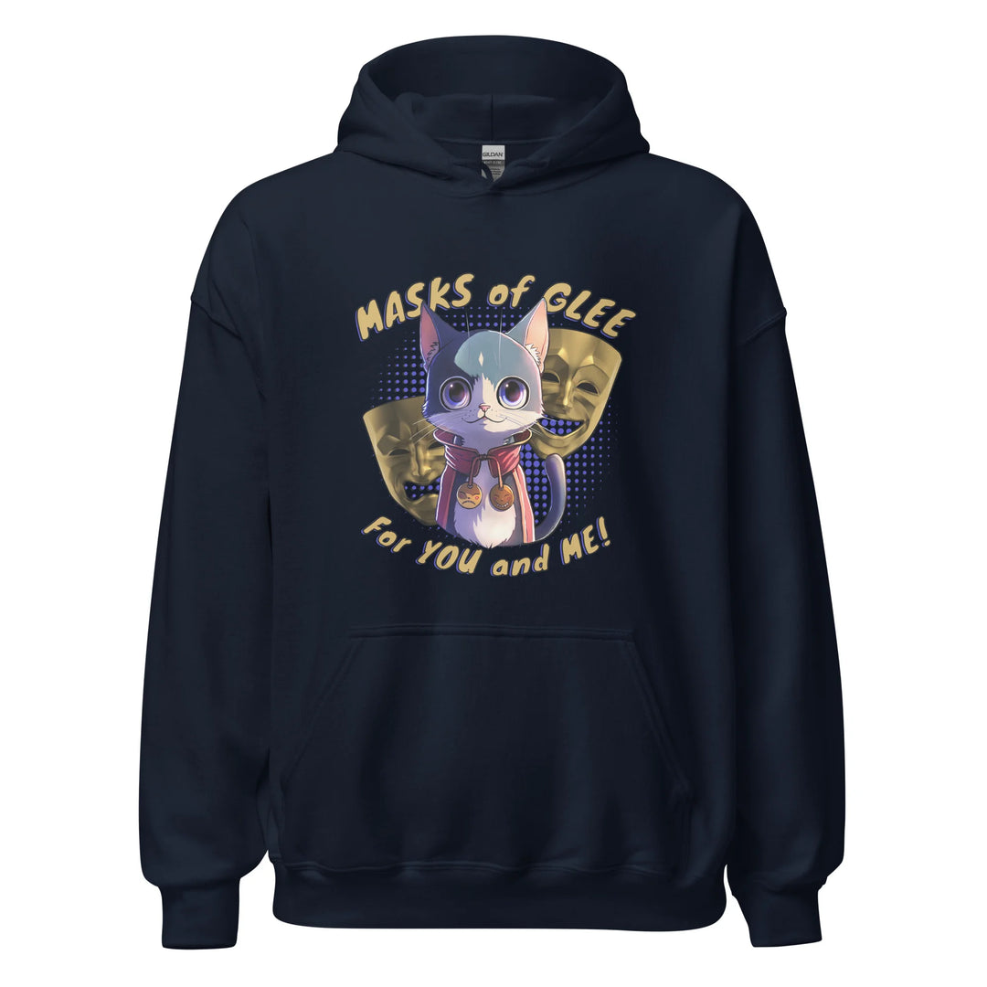 Masks of Glee Janus Cat Unisex Hoodie navy