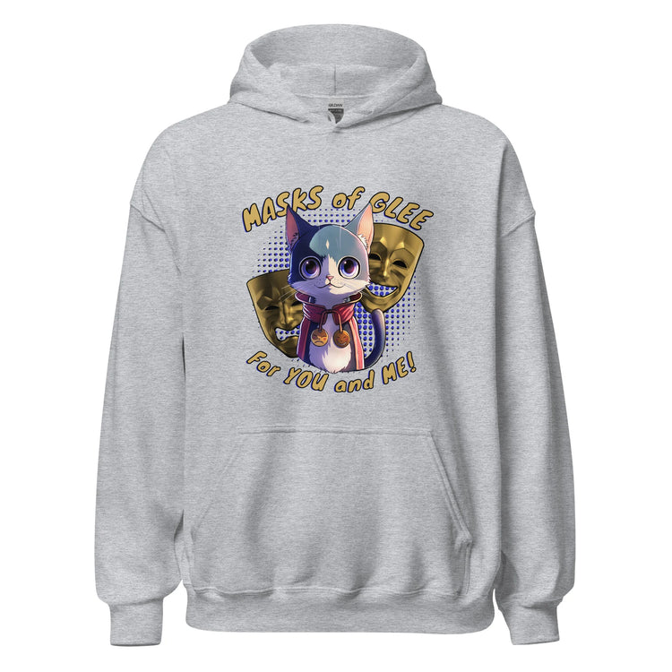 Masks of Glee Janus Cat Unisex Hoodie grey 