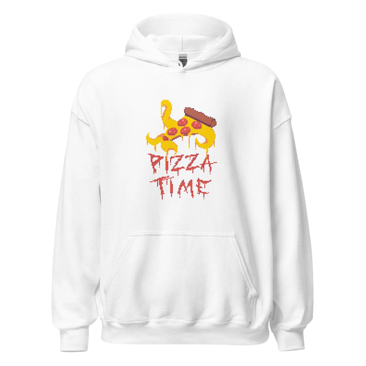 Pizza Time Lovecraft Unisex Hoodie white