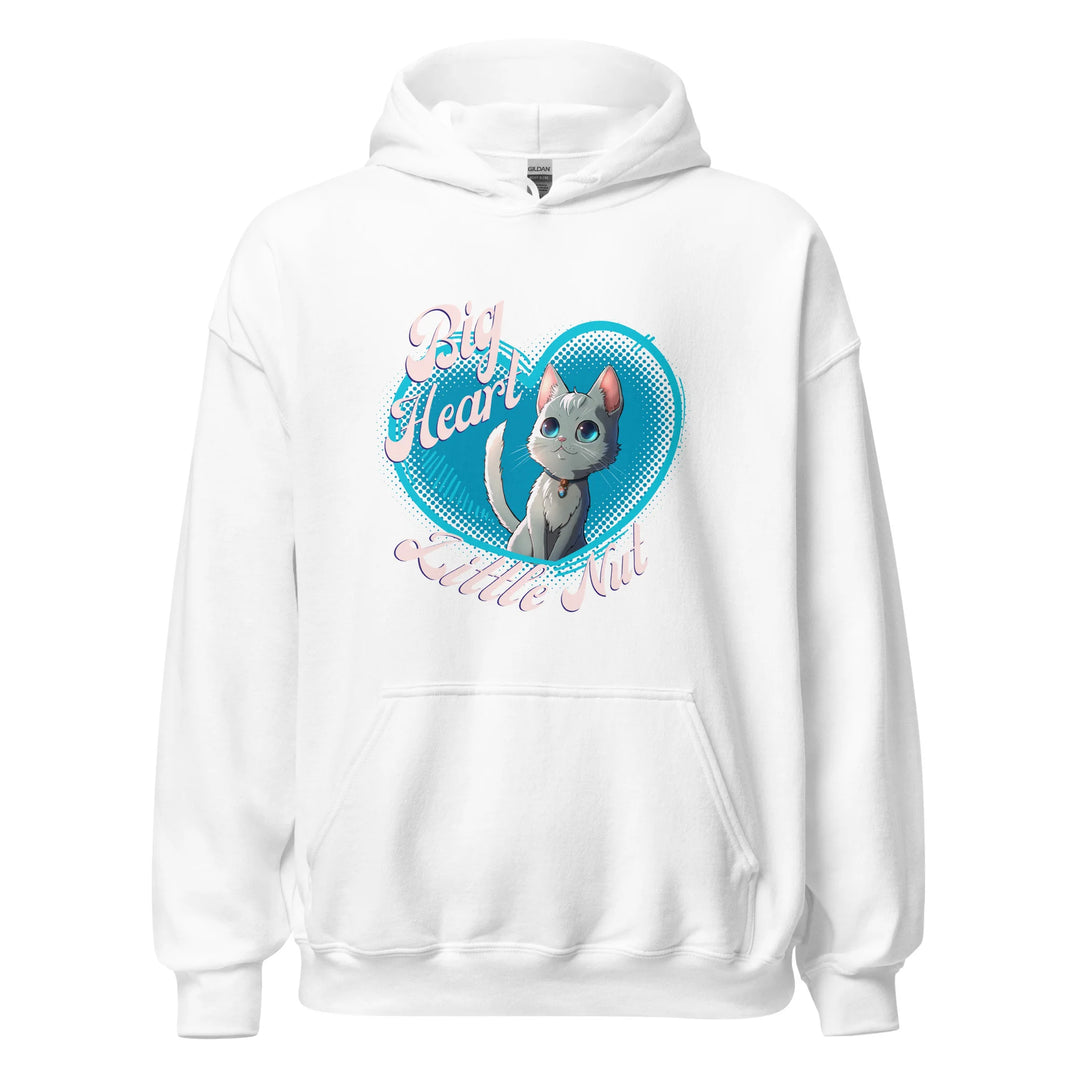 Big Heart, Little Nut Cat Unisex Hoodie white