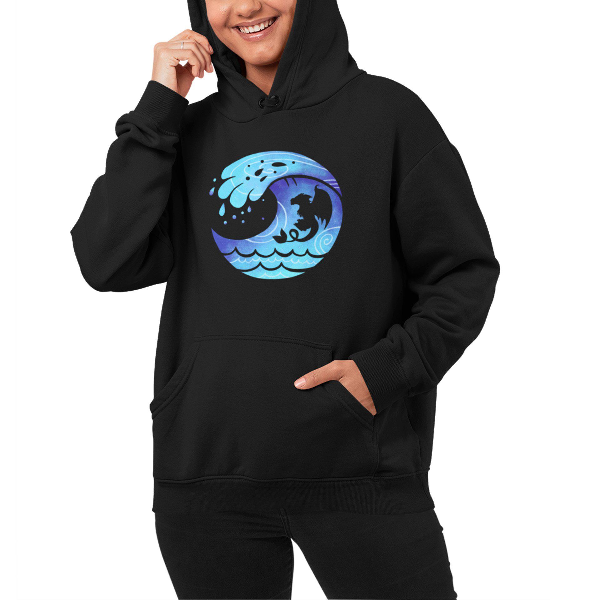 water spirit glacias hoodie black on model