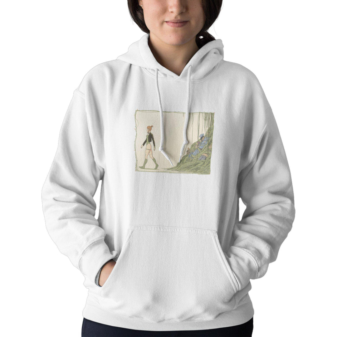 poison ivy fan art hoodie white on model