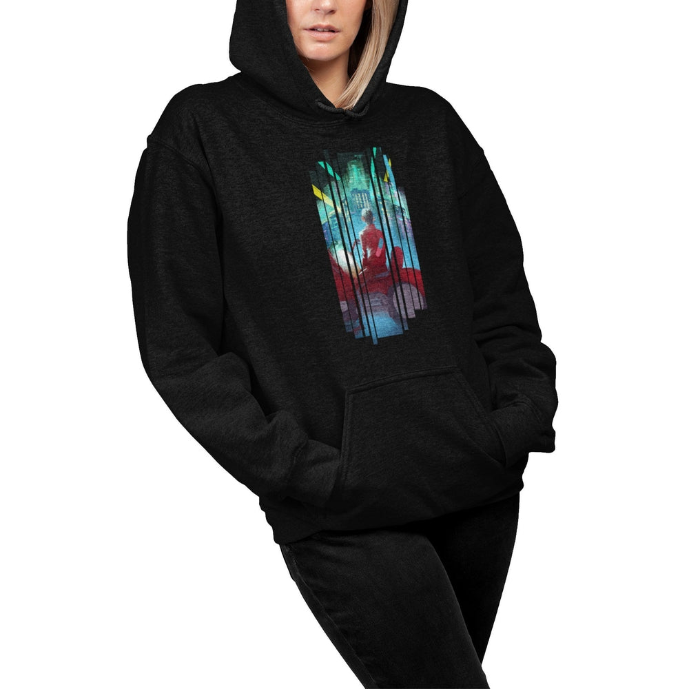 akira cyber streaks hoodie black on model