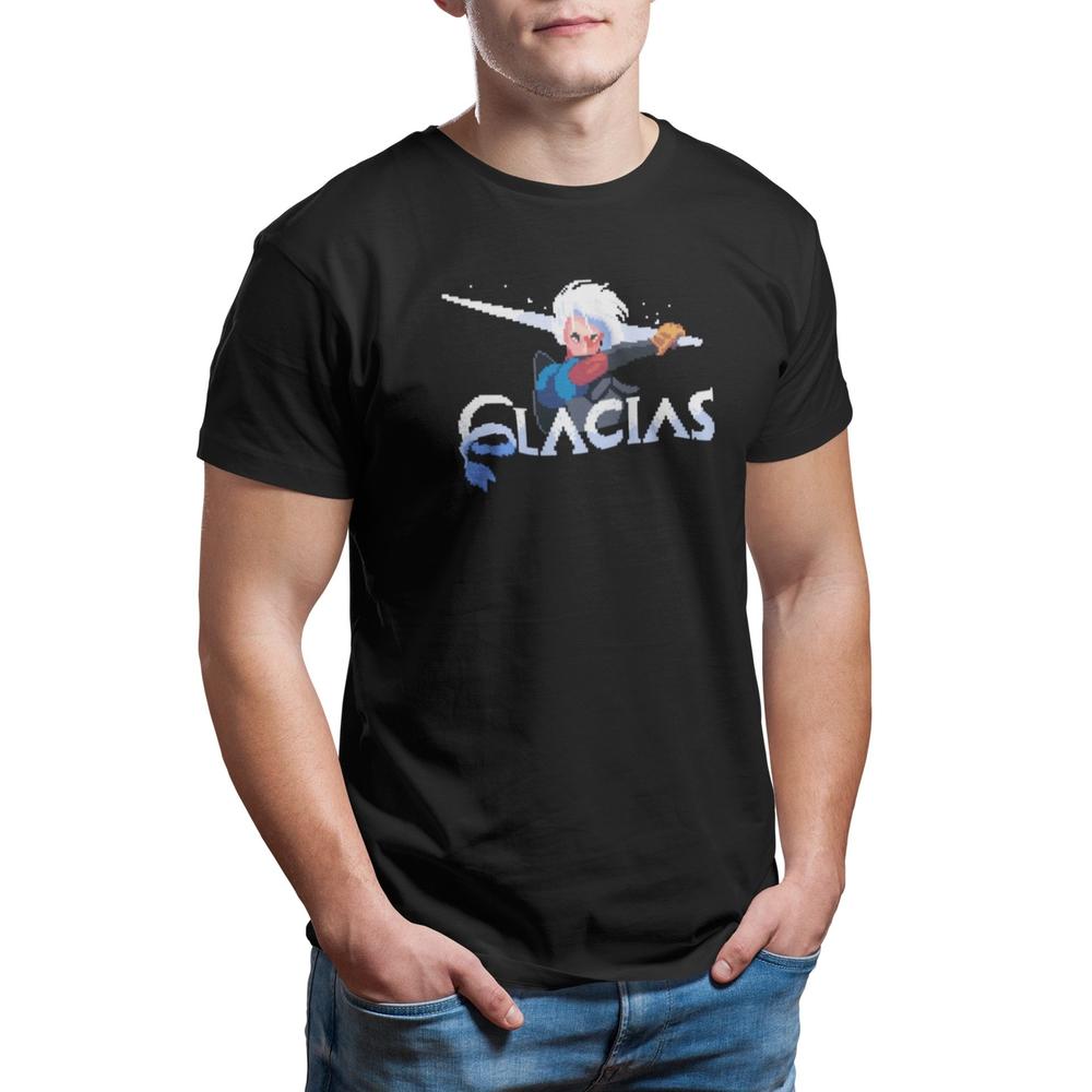 glacias pixel tshirt black on model