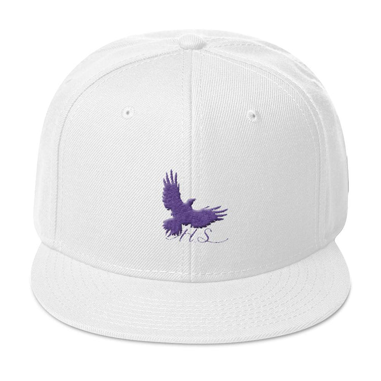 hs crow logo snapback hat white
